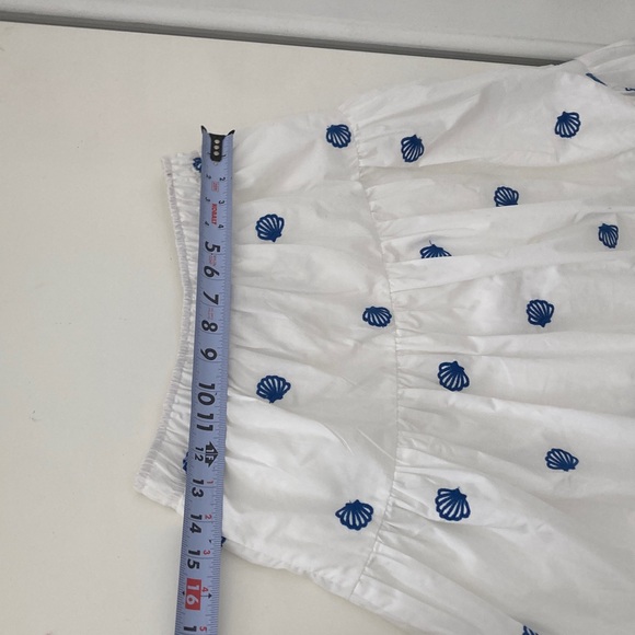 EN SAISON Alani Midi Skirt White Sea Shell Embroidered Tiered Midi Skirt Size M - Picture 7 of 10